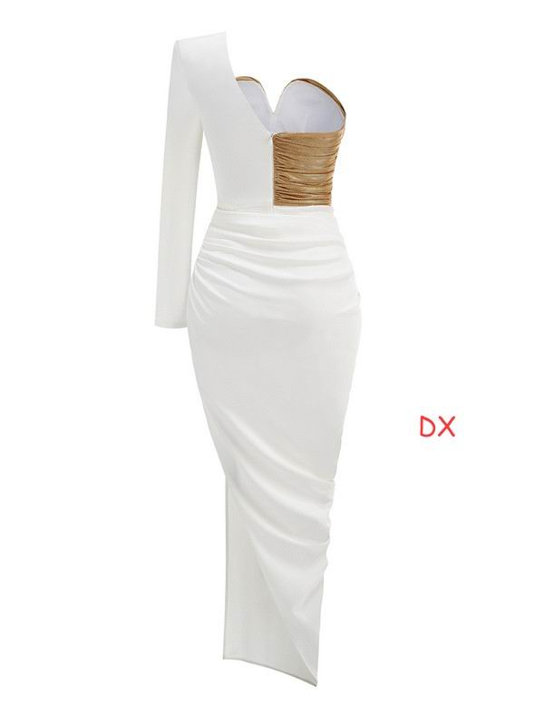 Hervé Léger Bandage Dress – White & Gold Luxe Edition (6497-30501)