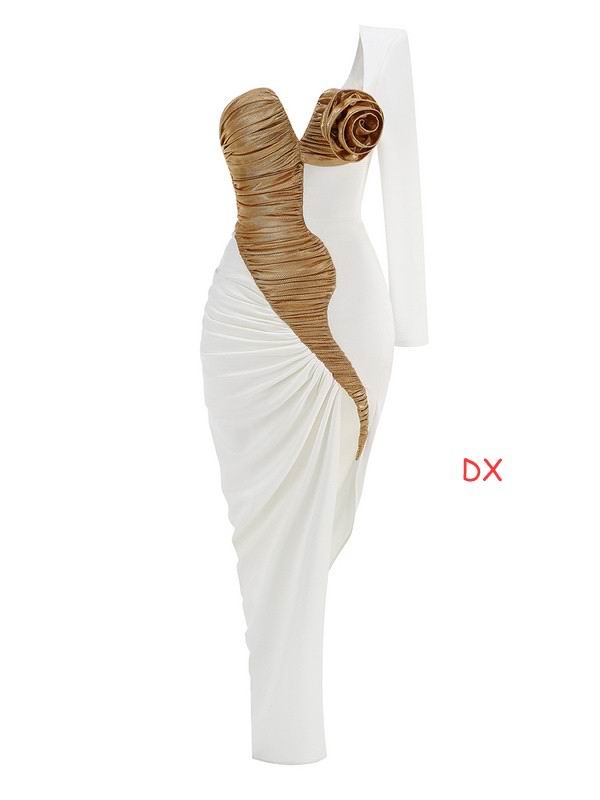 Hervé Léger Bandage Dress – White & Gold Luxe Edition (6497-30501)